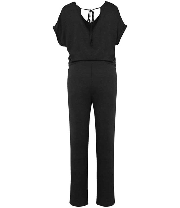 Spasso Ladies Short Sleeve Linen Knit Jumpsuit