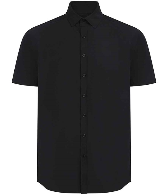 Henbury Short Sleeved Cotton Feel Coolplus&#174; Shirt