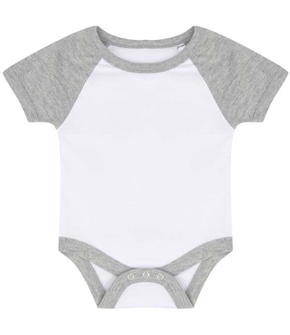 Larkwood Essential Short Sleeve Baby Baseball Bodysuit