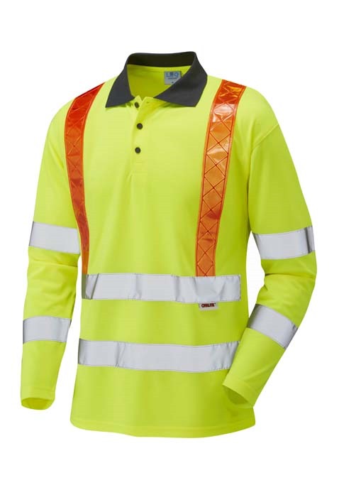 BICKLETON Leo EcoViz Performance Sleeved Polo Shirt with Red