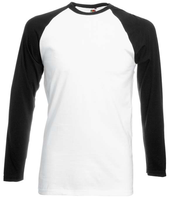 Fruit of the Loom Contrast Long Sleeve Baseball T-Shirt